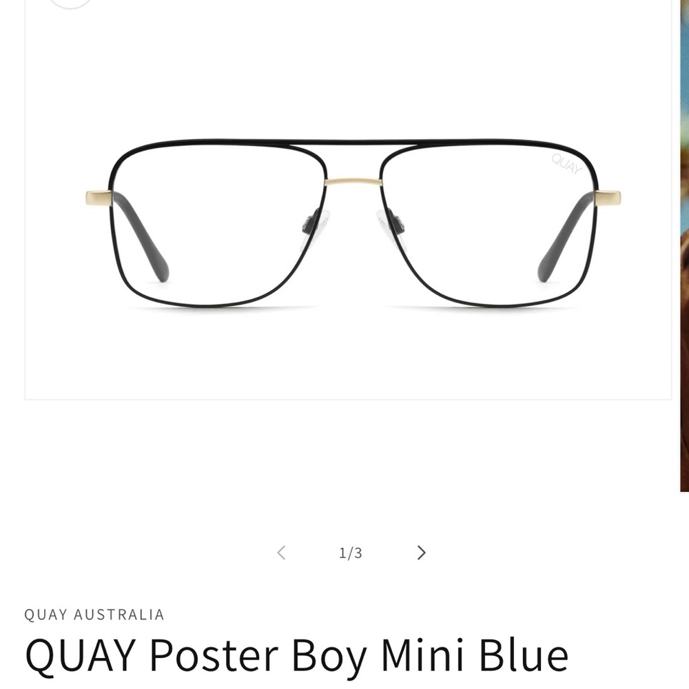 Quay Australia Blue and Gold Aviator Sunglasses